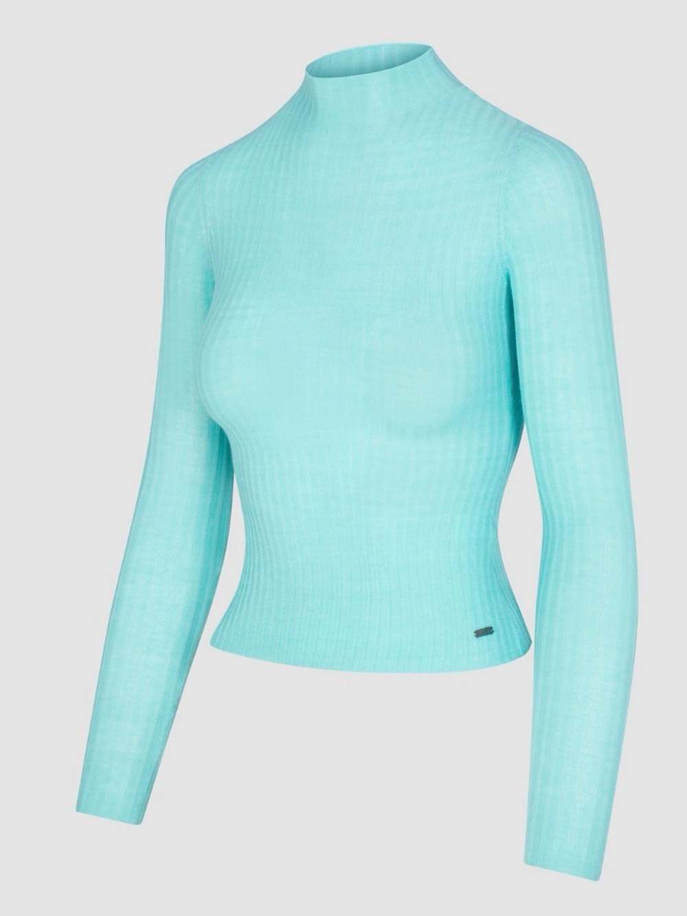 Savage X Fenty Sheerenity Mock Neck Sweater Aqua XL NWT
